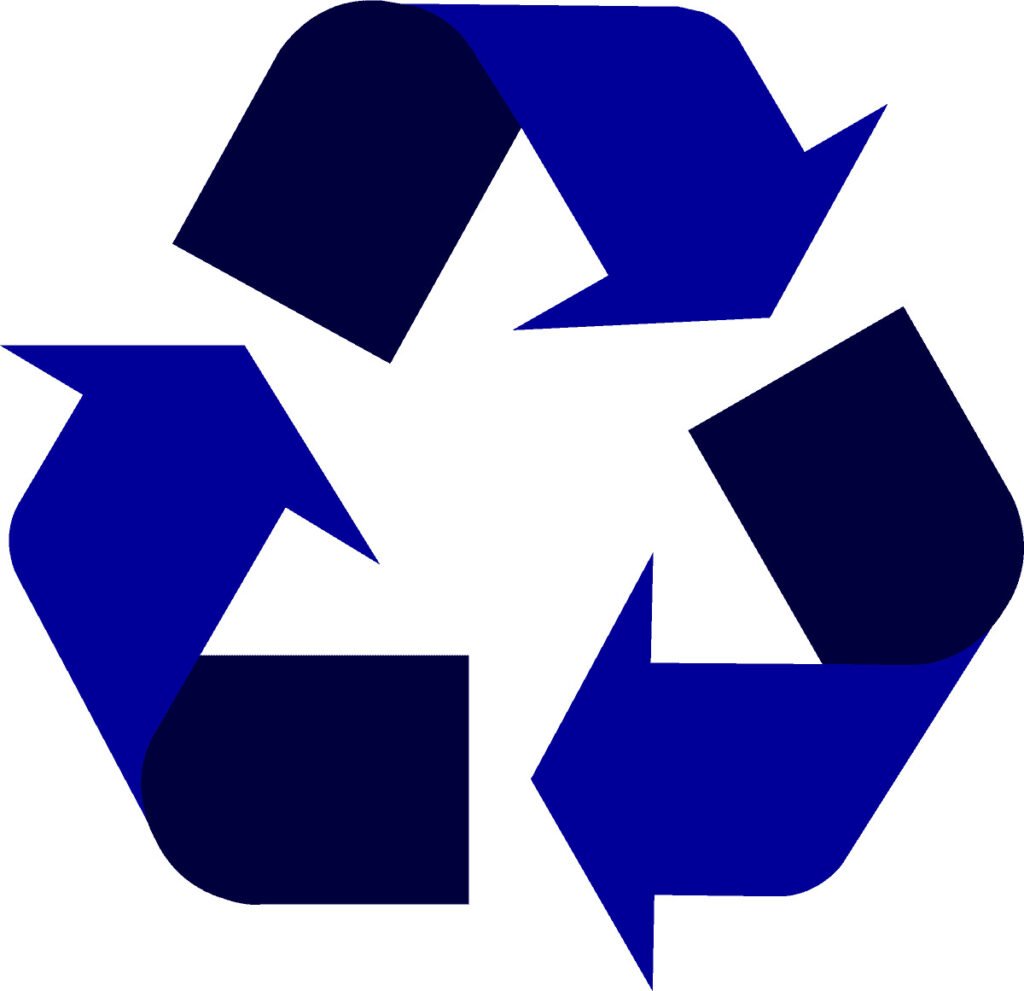 recycling symbol icon twotone dark blue